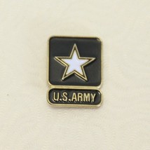 US Army White Star On Black Enamel Lapel Pin Gold .75" - $7.83