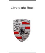 PORSCHE Logo Lapel Pin - 1&quot; silver shield emblem german auto badge tie tack - $12.99