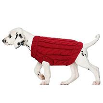 Trendy Apparel Shop Cable Knitted Dog Puppy Pet Sweater - Red - M - $24.99