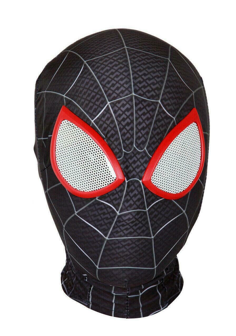 Premium Spiderman Spider Man Elastic Mask Costume Lycra Miles Morales for Adult