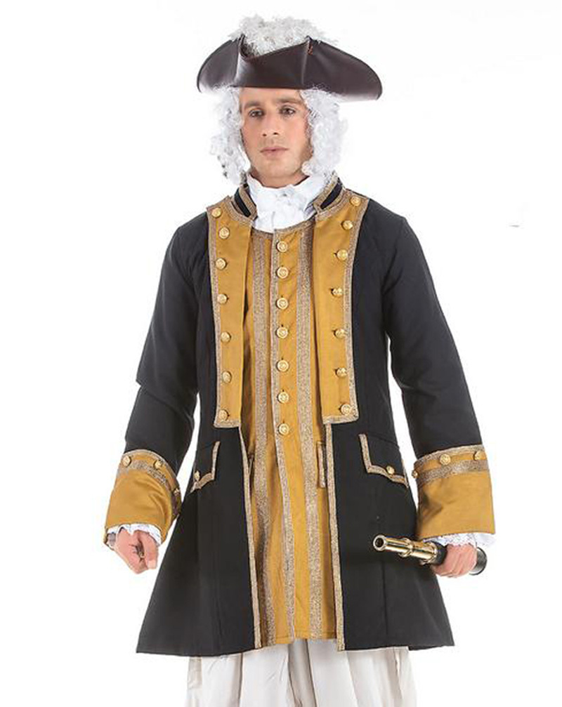Deluxe Pirate Costume Coat Jacket Norrington Commodore Suits Adult