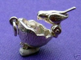 British Sterling 925 Silver Bird & Coconut Moving Charm - $33.28
