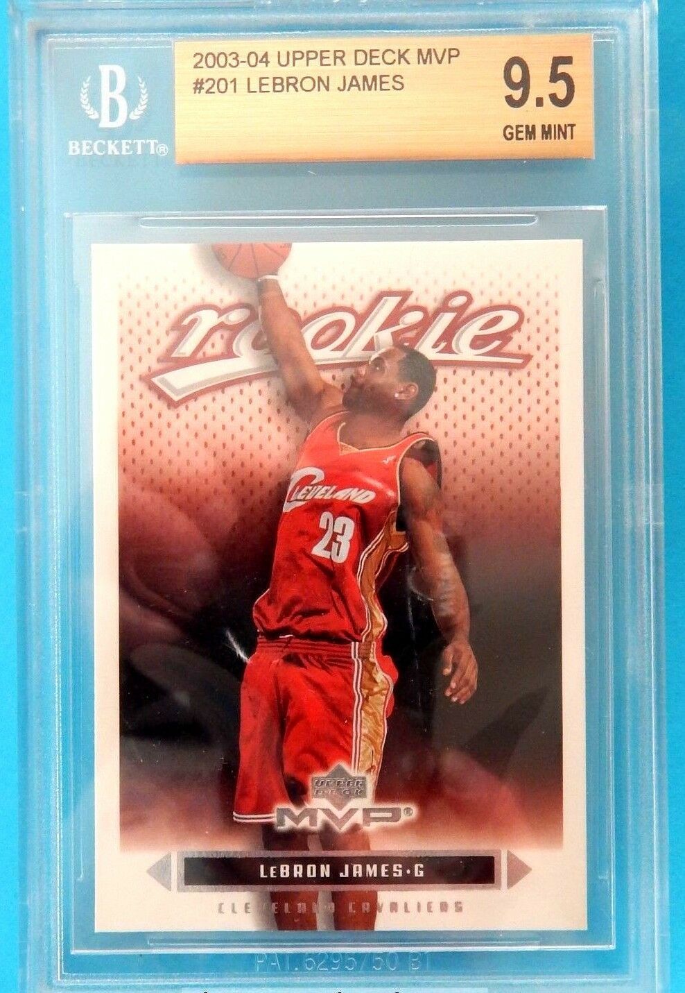 Lebron James RC 2003-2004 Upper Deck MVP Rookie Card#201 BGS9.5!Cavs G