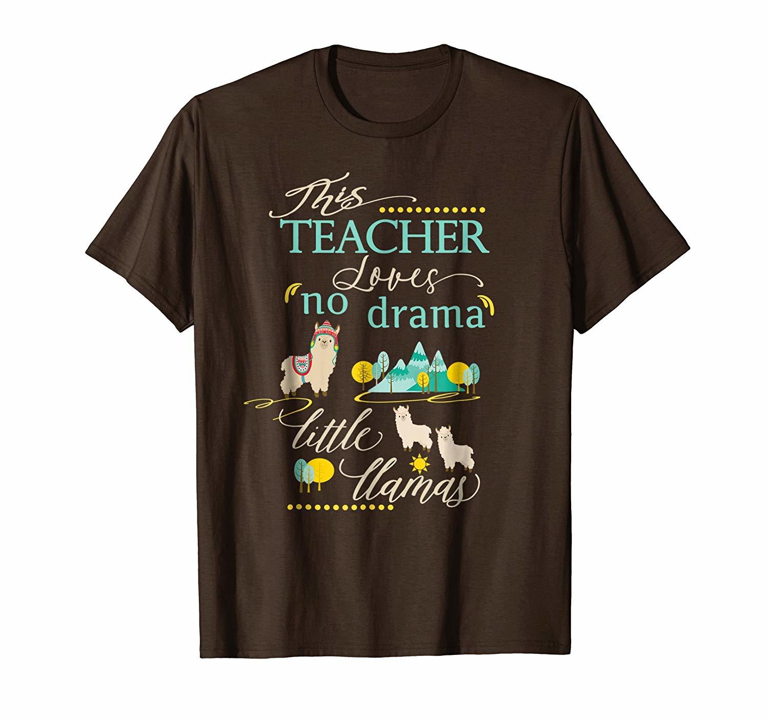 Funny Shirt - Teacher T-Shirt-Funny No Drama Little Llamas Men - T ...