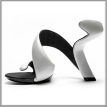 Pearl White Padded Mojito Swirl Wrap Open Toe Sole-less High Heel Pumps