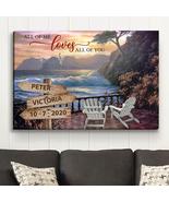 Sunset Beach View - Personalized Custom Name Canvas - $49.99+