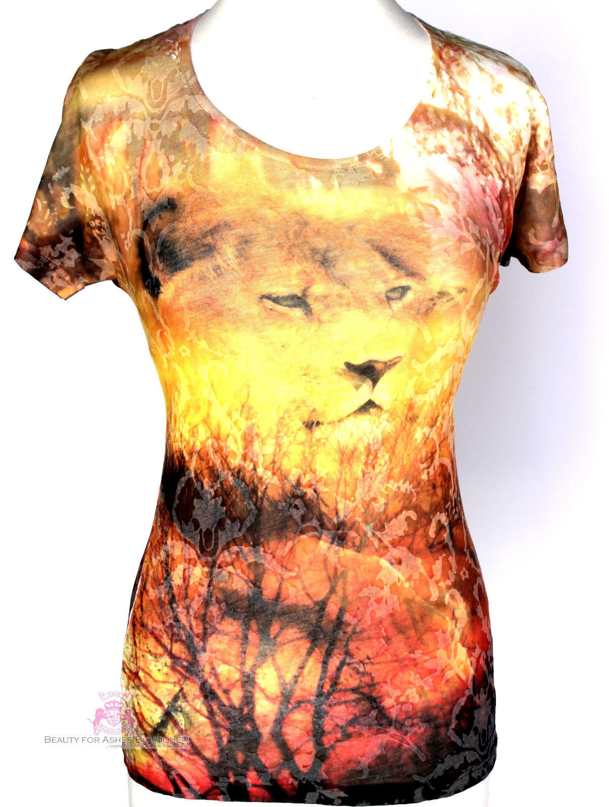 Primary image for Womens Wild Animal Lion of Judah Short Sleeve Multi Color Warm Tone Cool T-Shirt