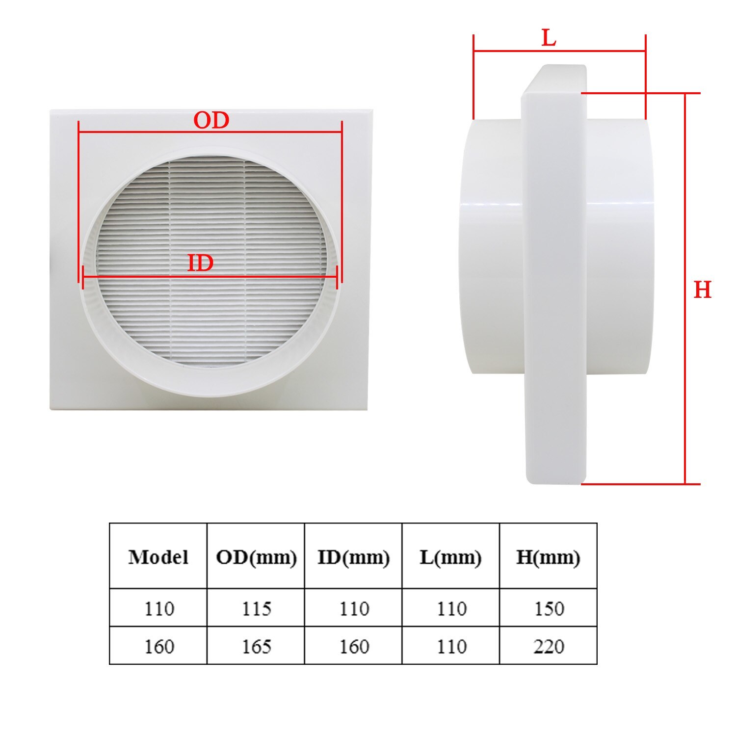 PVC air filter inline ducting box ventilation for PVC pipe PE Aluminum pipe foil Home Improvement