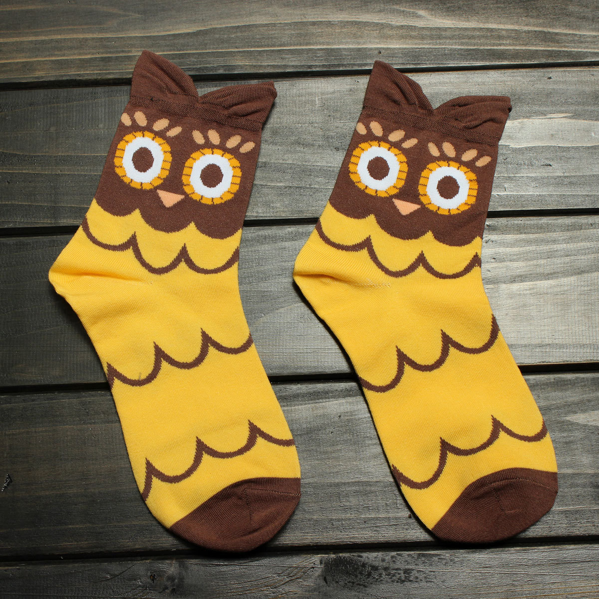Warm Cotton Socks Cotton Owl Pattern Cute Cartoon Socks