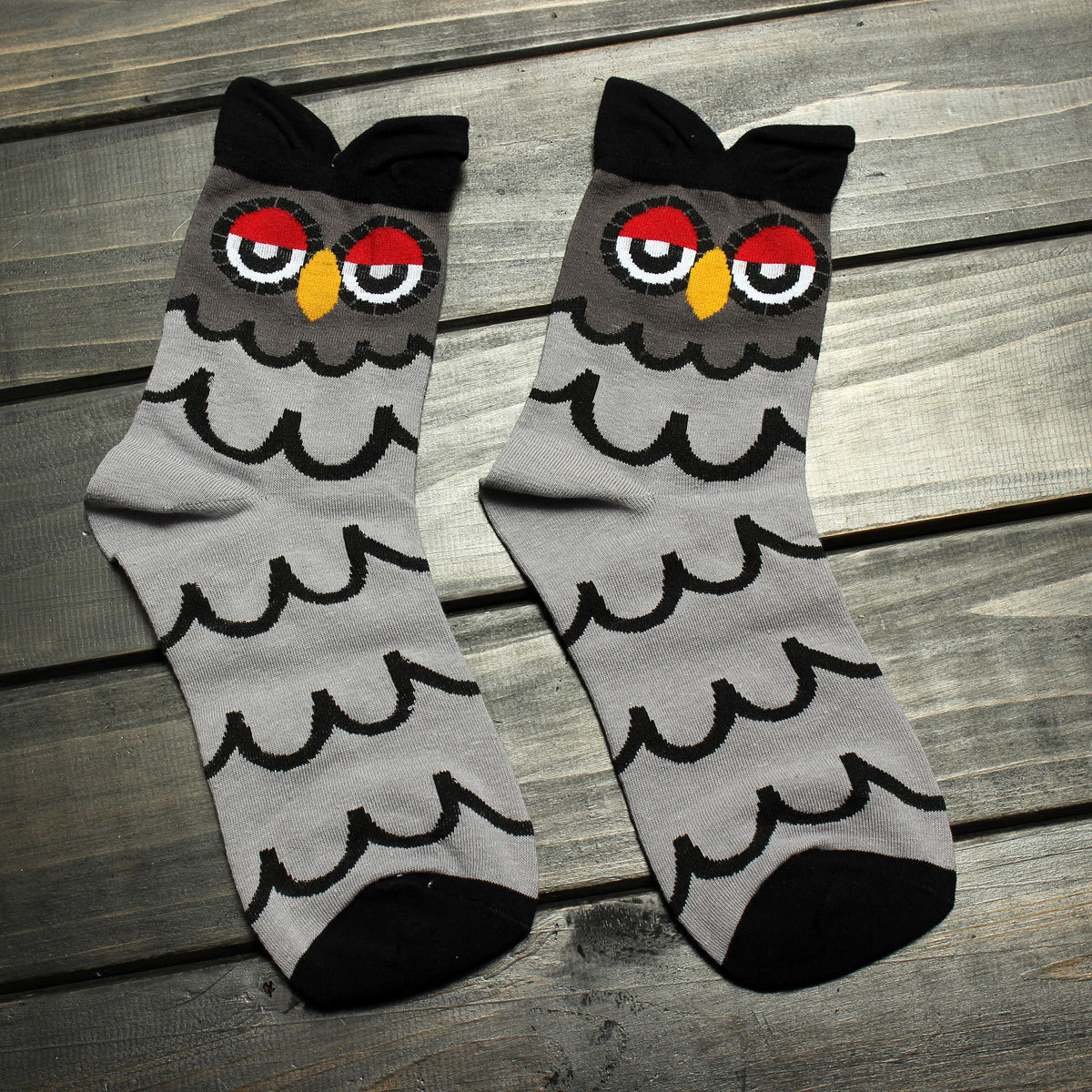 Warm Cotton Socks Cotton Owl Pattern Cute Cartoon Socks