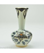 Floral Pattern Hand Painted Vase Made In Holland 6.5&quot; Tall Collectible D... - £20.03 GBP