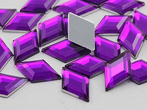 18x11mm Purple Amethyst H105 Flat Back Diamond Acrylic Gems High Quality Pro ...