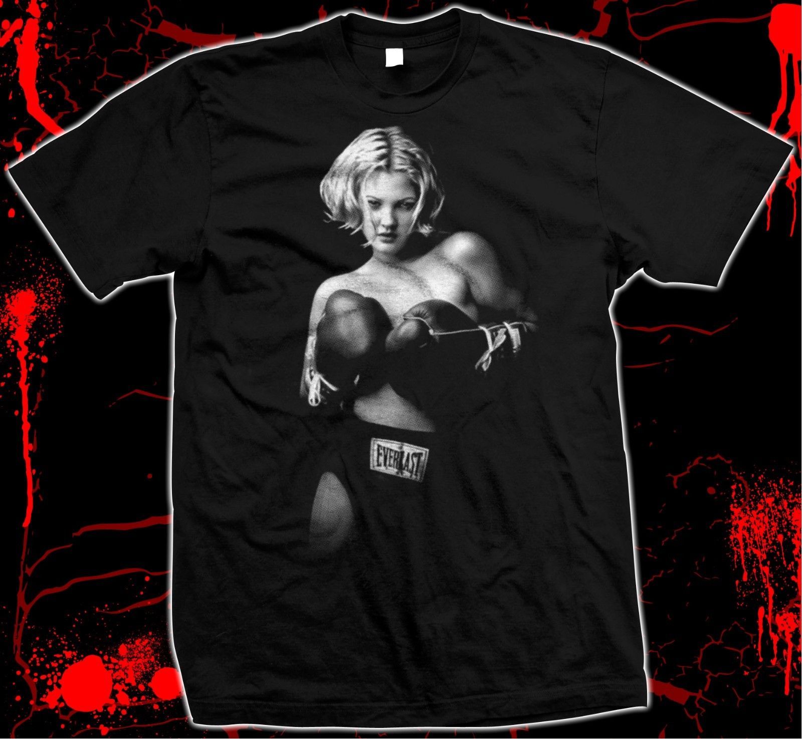 Drew Barrymore - Boxing - Hand Screened, Pre-shrunk 100% cotton T-Shirt