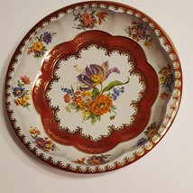 Vintage Daher Decorated Ware England Metal Tin Floral Serving Tray Platter  - $18.00