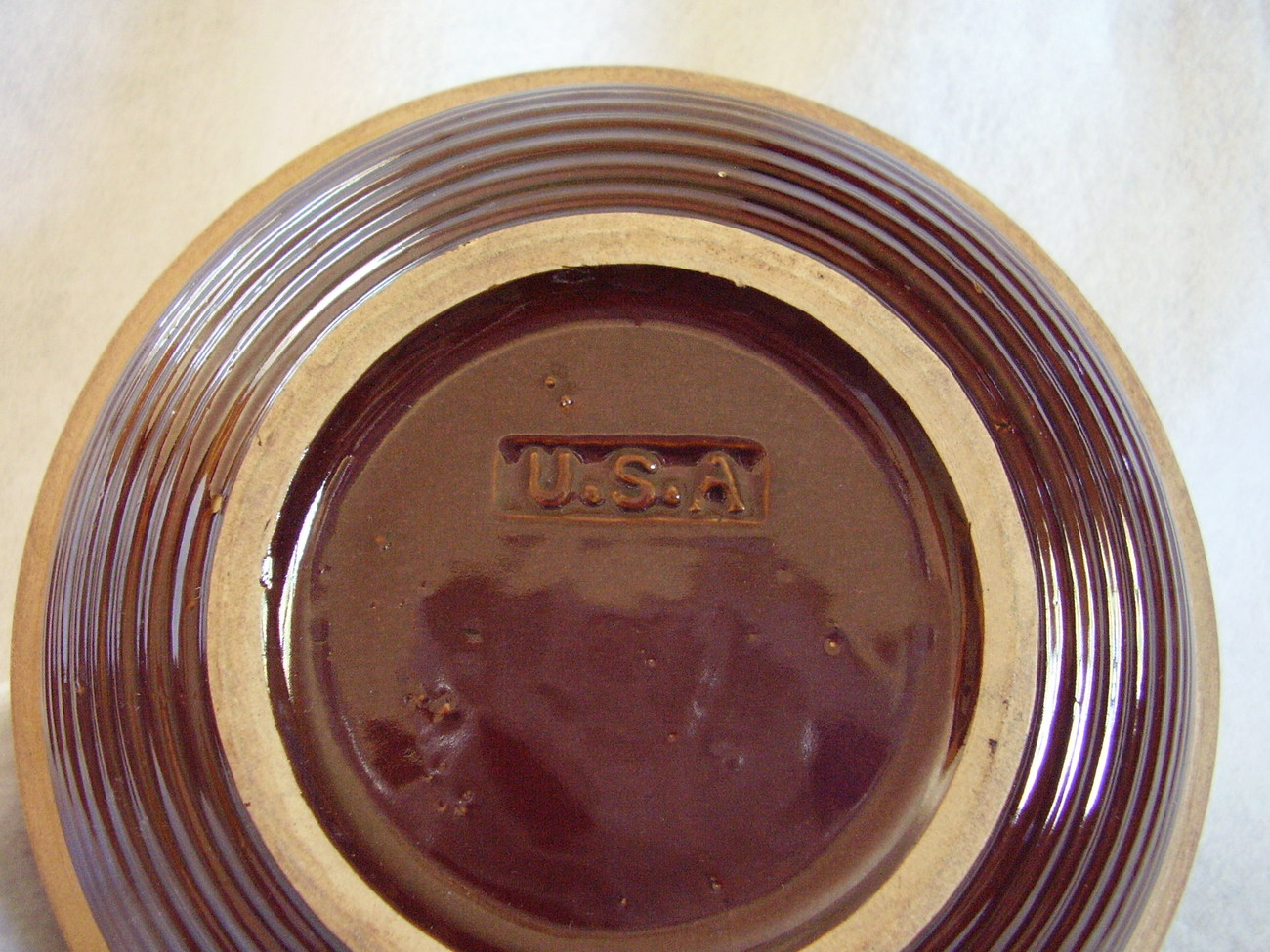 Vintage Western Stoneware Monmouth Ribbed Mixing Bowl 1.5 Qt Brown