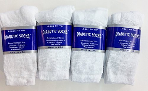 12 Pairs of Mens White Diabetic Crew Socks 10- 13 Size [Health and Beauty]