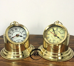 Christmas Gift For Mother / Father Mini BEDROOM/OFFICE Clocks Brass Nautical Clo - $55.89