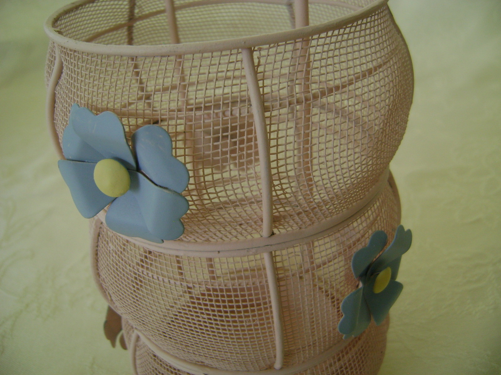 Votive Candle Holders, 3 Metal Mesh Chinese Lanterns, Spring Colors