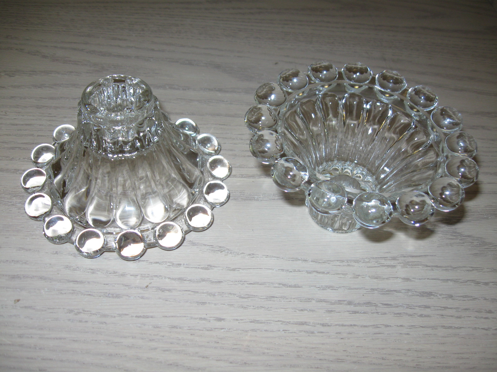 Anchor Hocking Berwick Boopie Beaded Candle Stick Holders Qty 2 Clear ...
