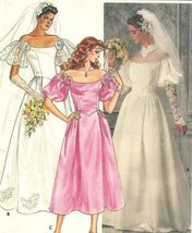 Butterick 3136 Misses Bridal Gown: Lined Dress with Shaped Front Bodice, Princes - $15.83