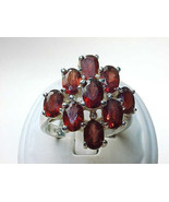 GARNET Vintage Ring set in Sterling Silver - Size 9 - GORGEOUS RING - $105.00