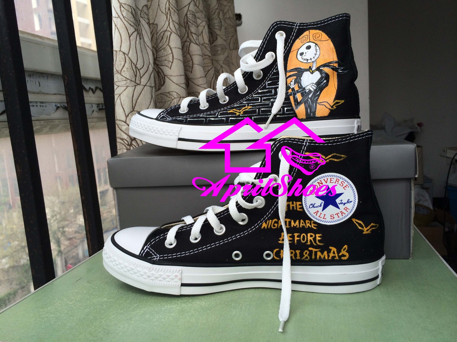 Nightmare Before Christmas Converse, Jack and Sally on