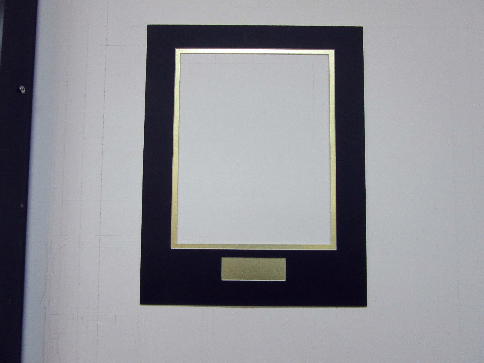Picture Frame Double Mat 11x14 for 8x10 photo Black with Gold Liner