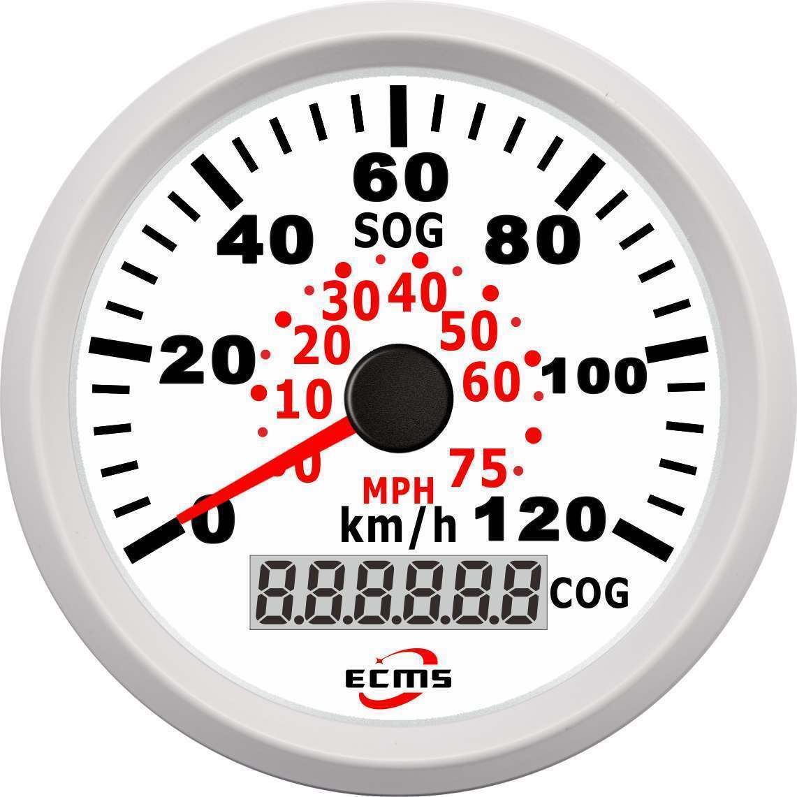 Marine Boat Auto GPS Speedometer Speed Meter Gauge 85mm 120KMH 75MPH 9 ...