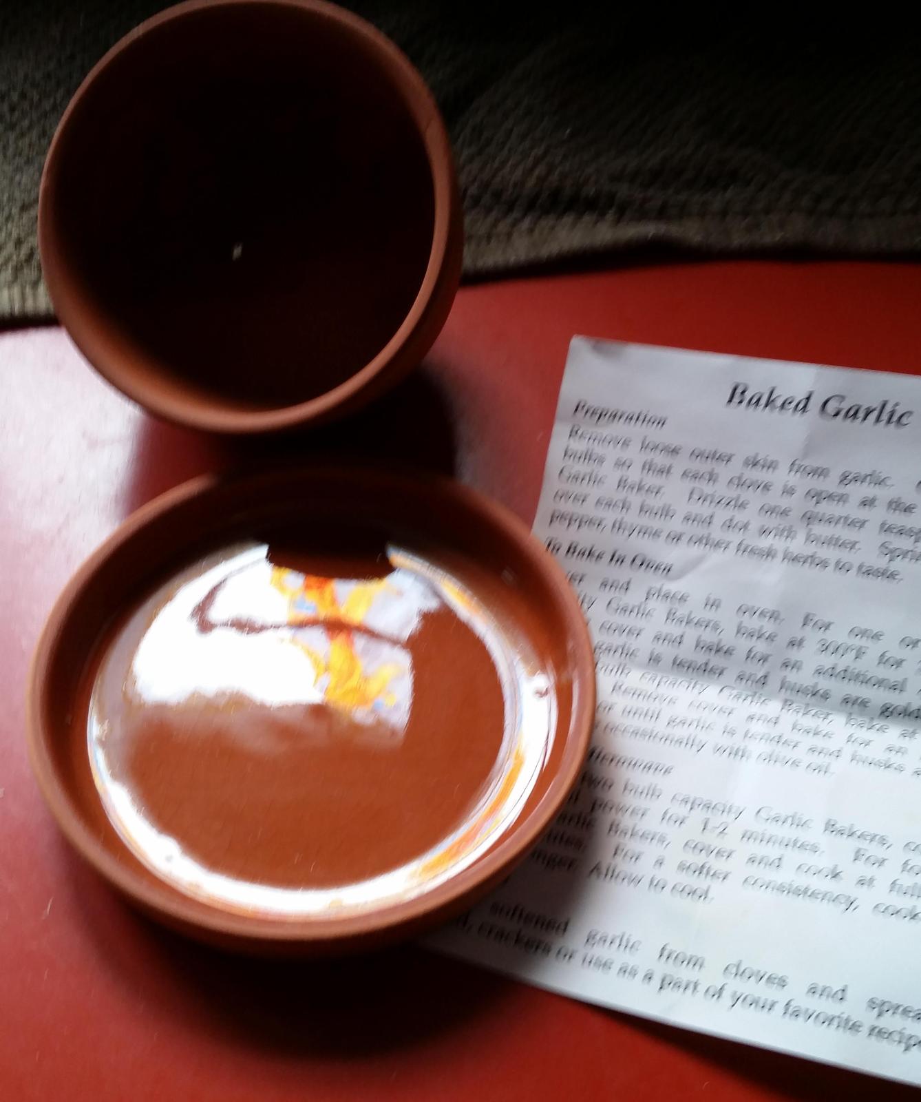 Garlic Baker Terra Cotta by Corning Revere Bake Microwave NIB Bakeware
