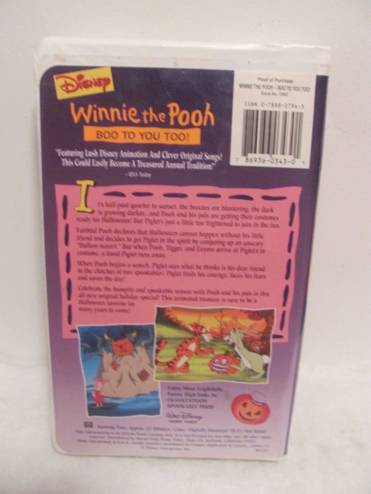 VHS Winnie the Pooh - Boo to You Too! (VHS, 1997) - VHS Tapes