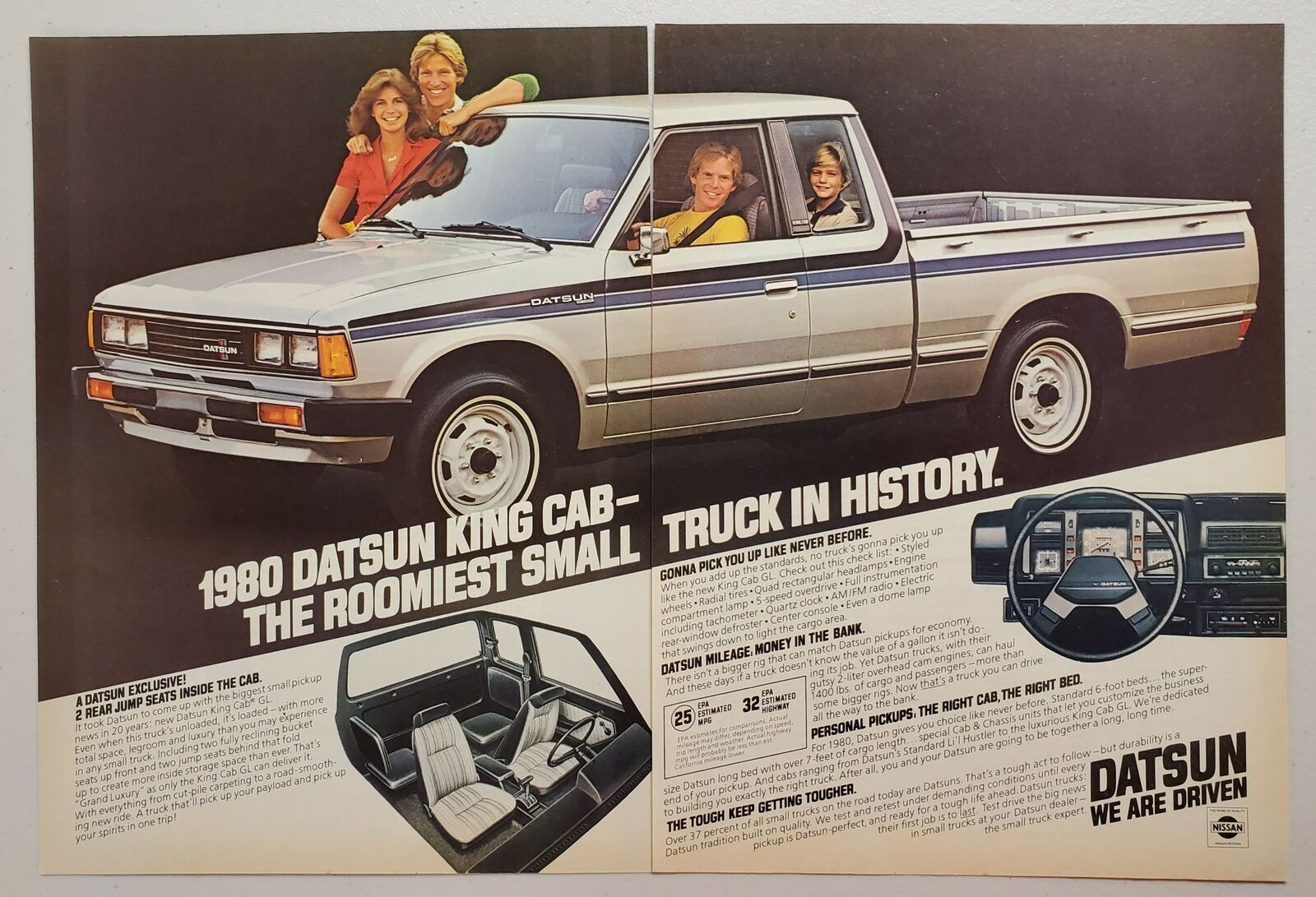 1979 Print Ad The 1980 Datsun King Cab Pickup Truck with 2 Rear Jump Seats - $11.56
