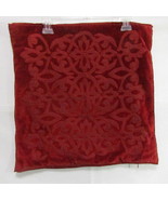 Restoration Hardware Embellished Scroll Red Cotton Velvet Pillow Cover - $90.00