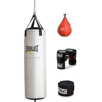 Everlast Platinum Heavy Bag Kit 70 Lb Set Kickboxing Boxing Gloves MMA New - Punching Bags