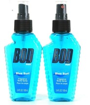 2 Bottles Bod Man 3.4 Oz Blue Surf Fragrance Body Spray