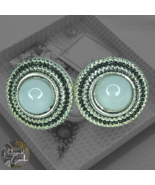 The Jewelry Stash Womens White Round Faux Moonstone Silver Tone Stud Ear... - $15.00