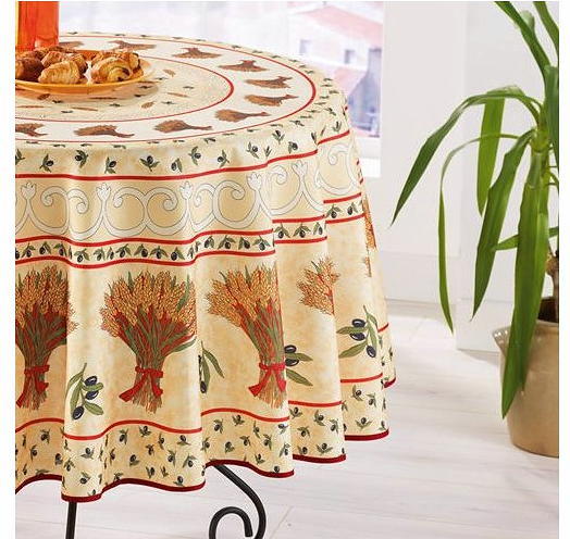 180cm NEW! 71" ROUND SUNFLOWERS OLIVES WHEAT GREEN PROVENCE FRENCH TABLECLOTH 