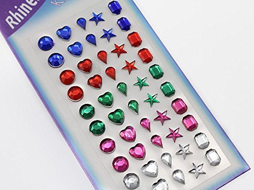 8mm Stick On Gems For Face, Body and More! - 50 Pieces [Kitchen]