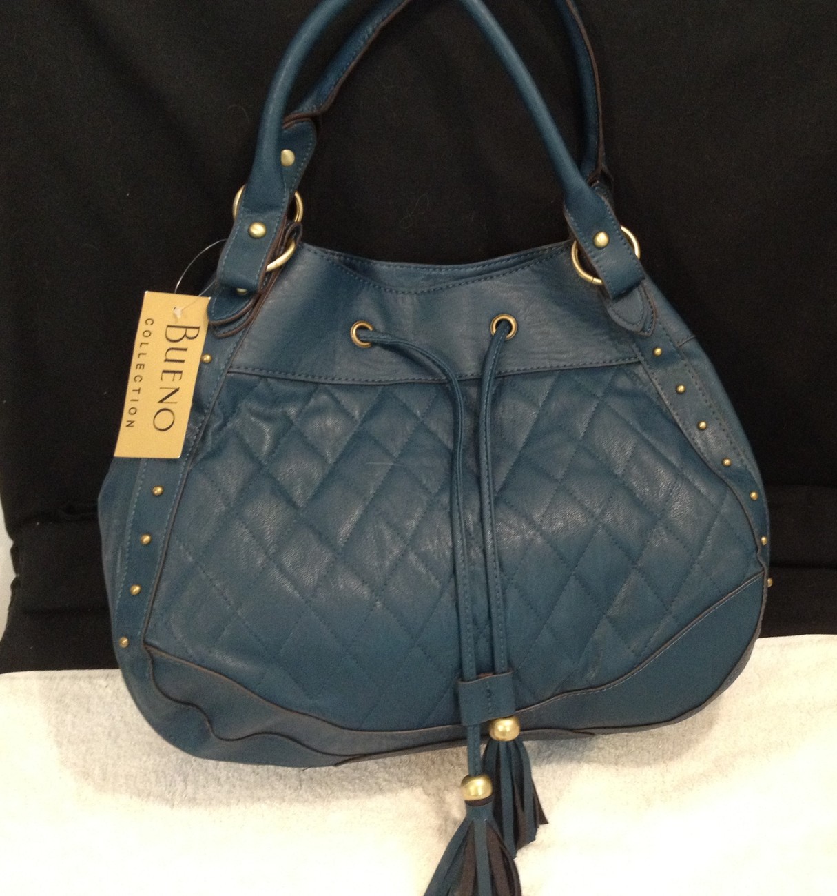 Bueno Collection Blue Faux Leather Quilted Handbag - New with Tag ...
