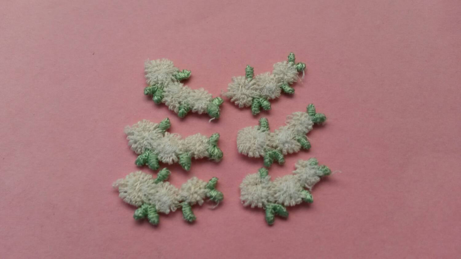 30 pieces small white flower applique flower patch sew on
