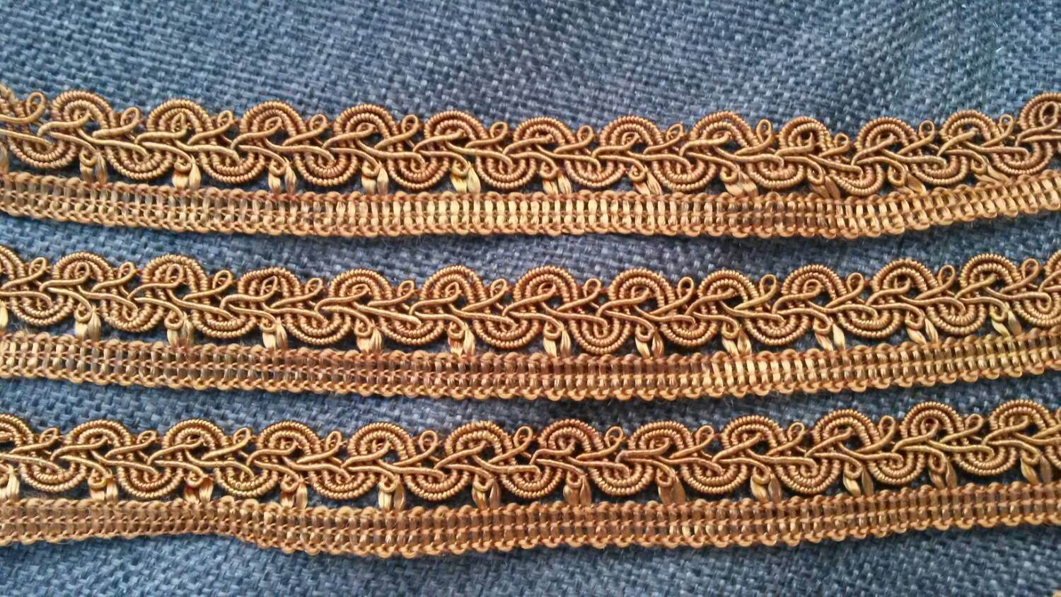 2 Yards BROWN Lace Trim Braided 3/4