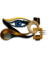 Large Unique Custom All Seeing "Blue Iris" Abstract Eye Wooden Wall Sculpture - $499.99