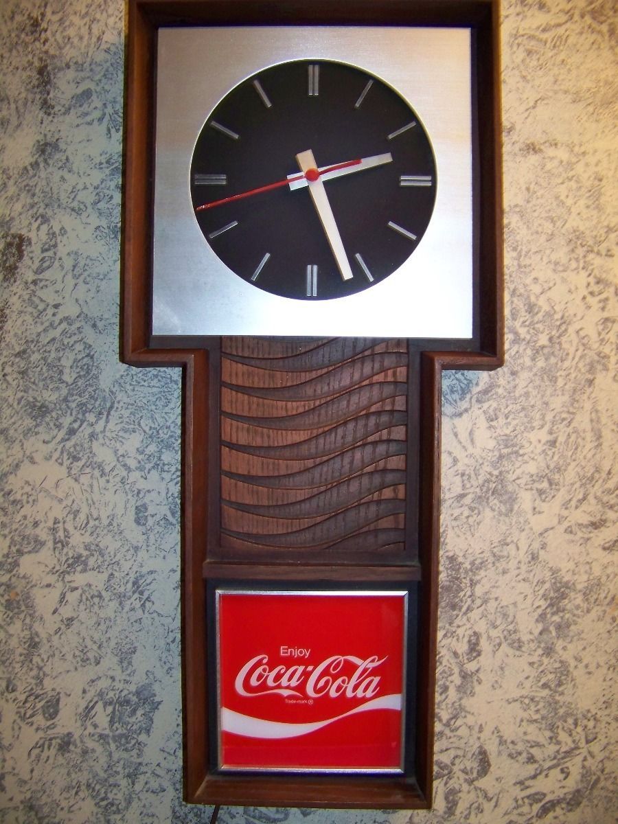 coca cola wood radio clock