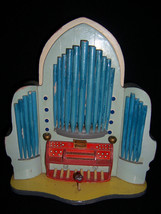 Gorgeous German Steinbach Painted Carved Wood Pipe Organ Thorens Disc Music Box - $375.00