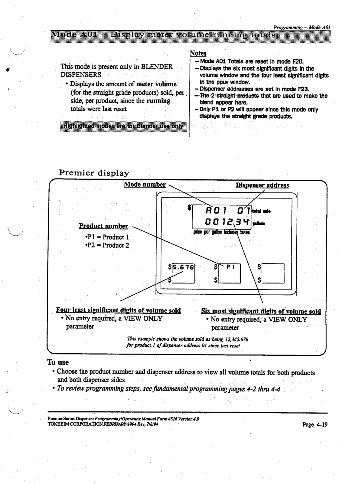 tokheim 262 a programming/operating manual