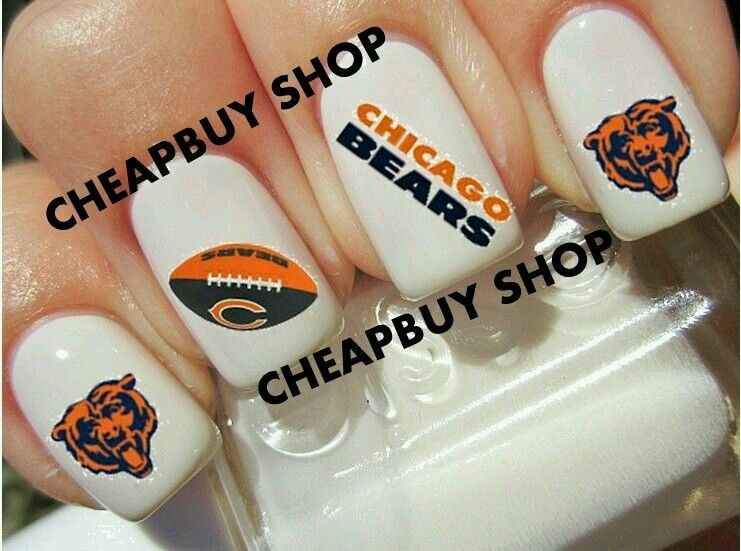 TOP QUALITY CHICAGO BEARS FOOTBALL》Tattoo Nail Art Decals《NON-TOXIC