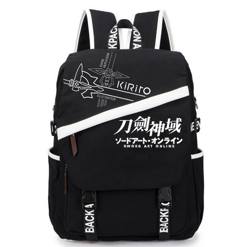 Anime Sword Art Online SAO Canvas Backpack Satchel School Bag Shoulder