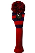 Tour #1 460cc Driver Red &amp; Blue Golf Headcover Knit Pom Classic Head Cover - $15.39