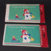 VTG NOS American Greetings Forget Me Not Come To Holiday Party Snowman C... - $14.80