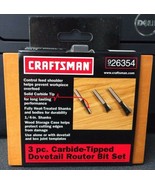 Craftsman 26354 3 Piece Carbide Tipped Dovetail Router Bit Set 1/4&quot; Shank - $7.43
