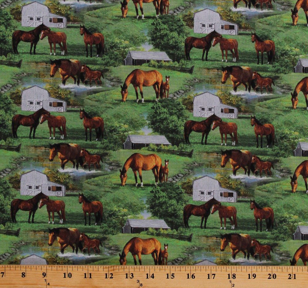 Springs Wild Wings Summer Breeze 66441 Horse Scenic Cotton Fabric